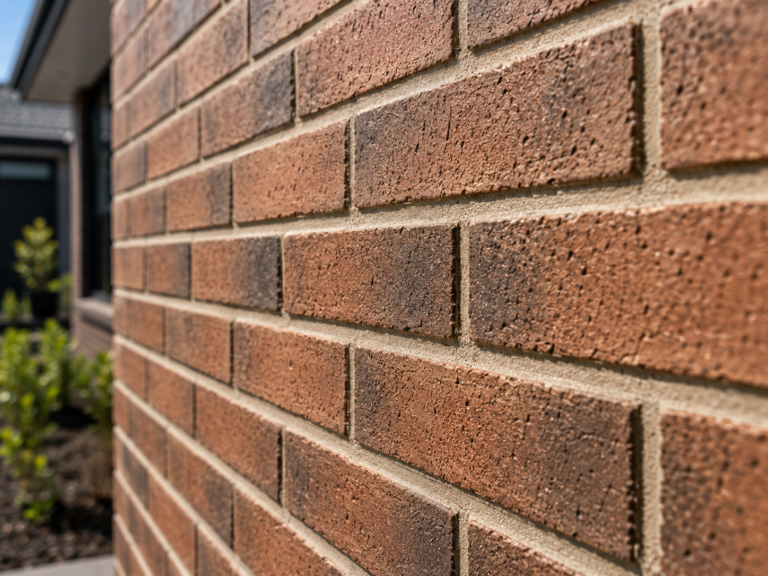 Close-up showcasing precise mortar joints, consistent brick alignment, and attention to detail in every course.